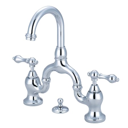 Kingston Brass KS7991AL English Country Bathroom Bridge Faucet, Polished Chrome KS7991AL